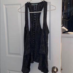 Black and grey cardigan with lace